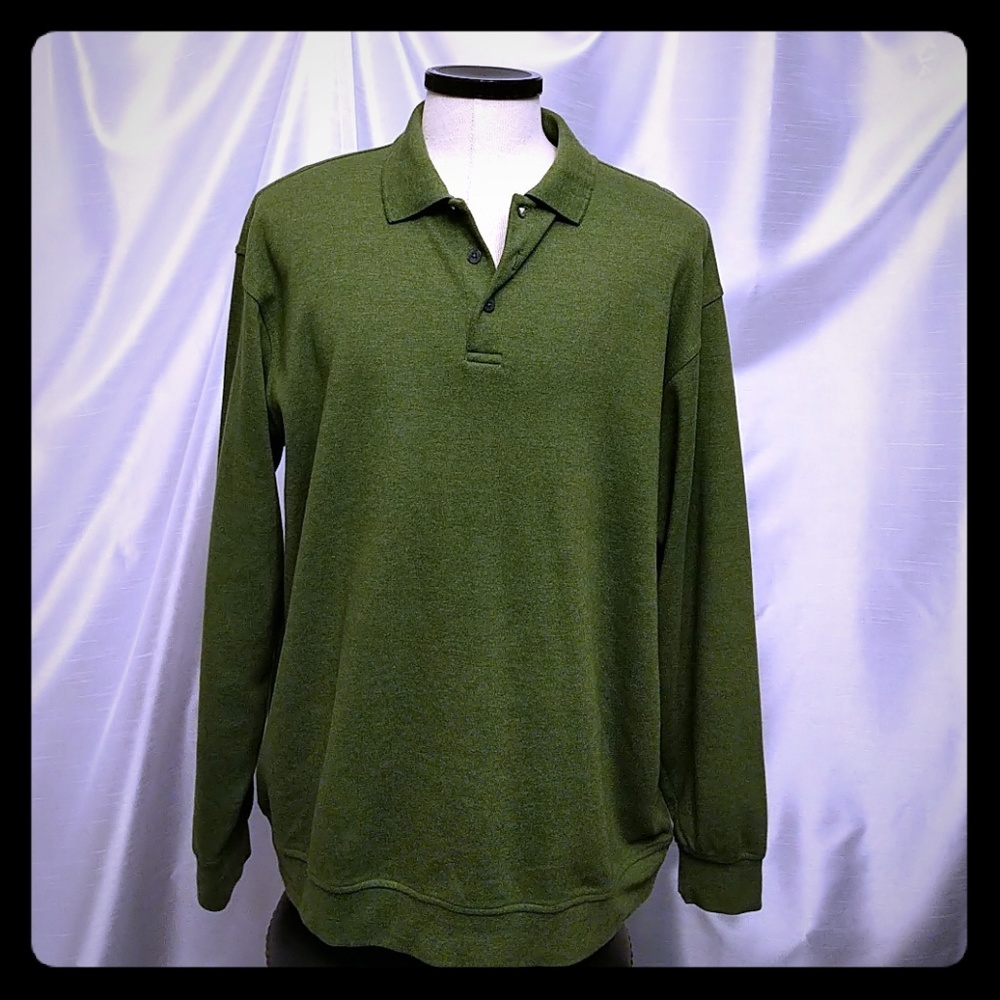 Walter Hagen long sleeve green shirt men's polo XL